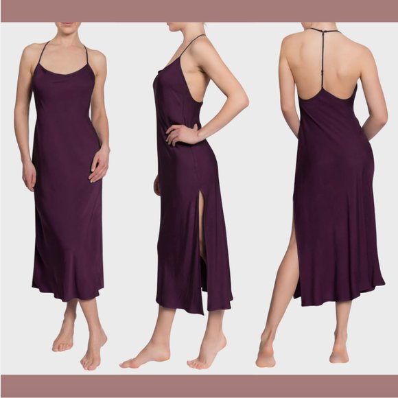 NWD $155 Everyday Ritual Sloan T-Back Midi Dress‎ Plum [ SZ Small ] #6154 - Picture 1 of 16